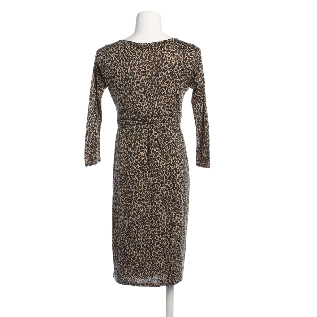 Midikleid mit Leo-Print - Dunkelbraun/Beige