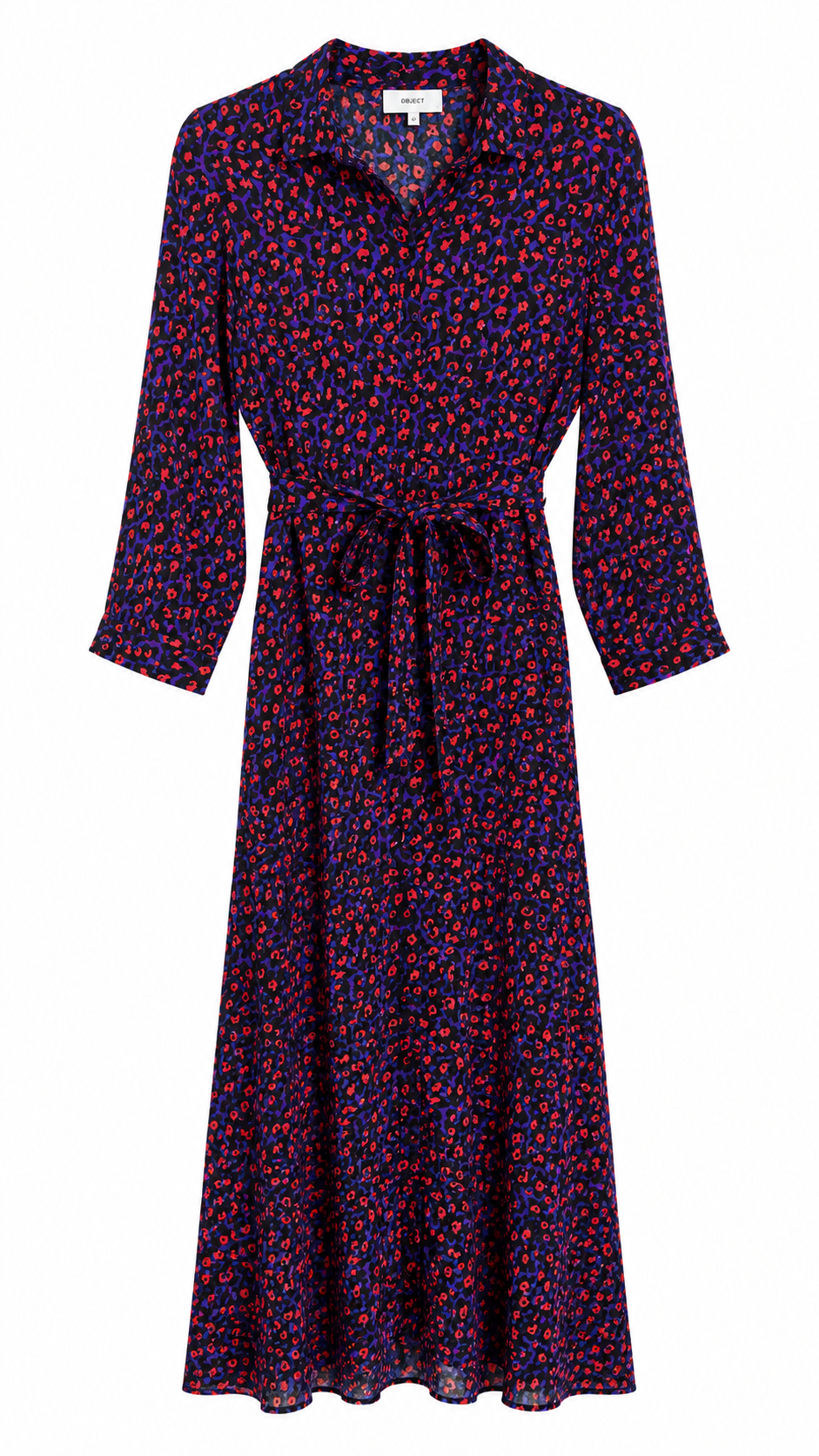 Maternity-Midi-Leo-Kleid - Royalblau/rot
