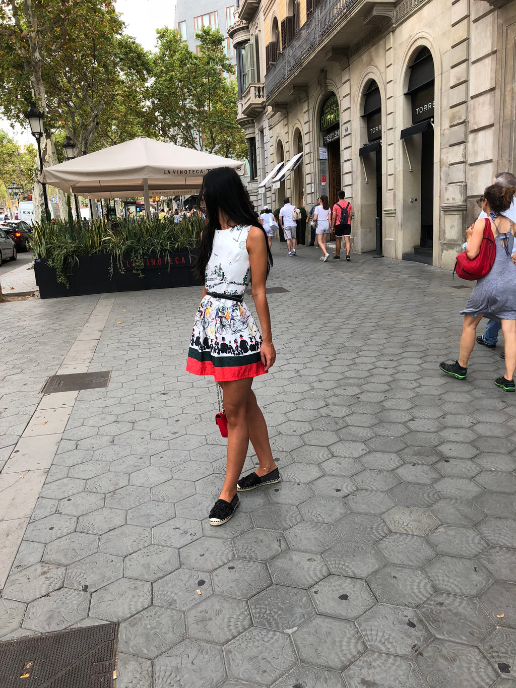 RESALE - Mini-Kleid-Dolce-Vita - weiss/grün/rot