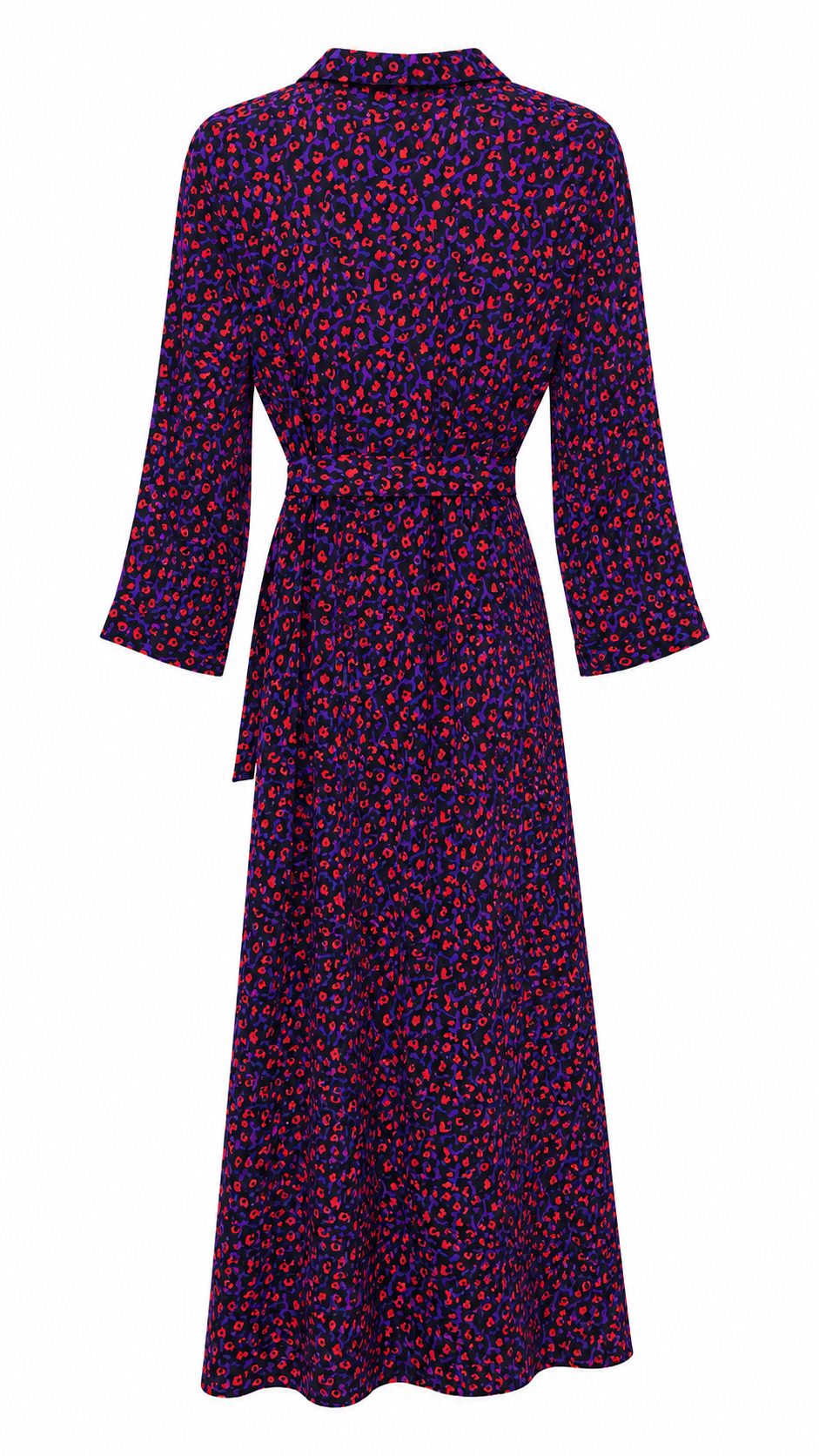 Maternity-Midi-Leo-Kleid - Royalblau/rot