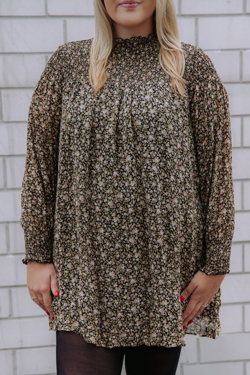 Mini Blumen-Kleid - mehrfarbig